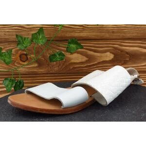 Sol Sana Size 38 M White Ankle Strap Leather Women Sandal Shoes‎
